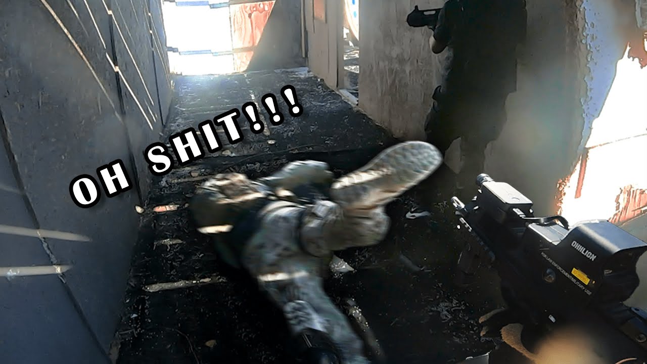 Airsoft Funny Moments, Gameplay, & Guy Falling! -  Basically Code Red Airsoft Park