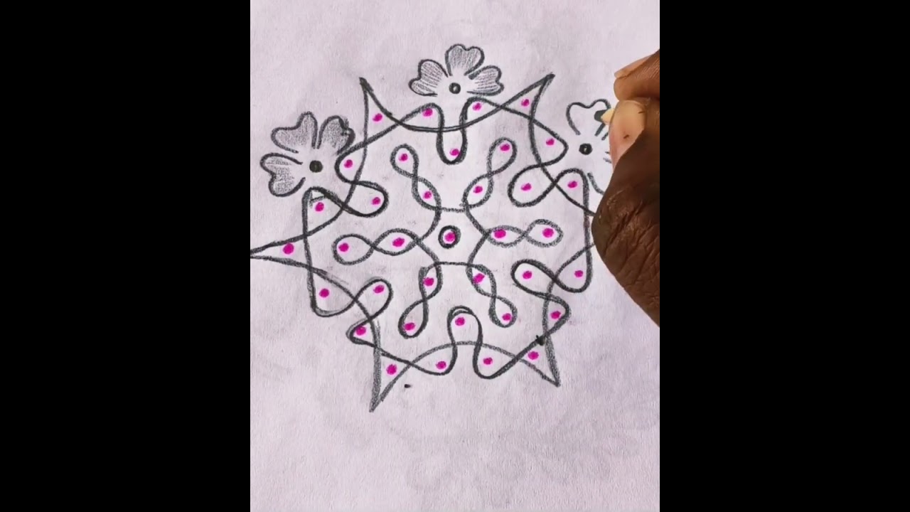 #easyandsimplesikkukolam#7dotsikkukolam#mukkuludesainkolam#kampikolam#rangoli@தமிழச்சிரங்கோலி-Art 