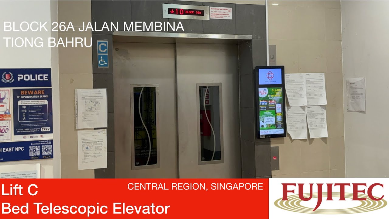 HDB Block 26A Jalan Membina (Tiong Bahru) || Fujitec Bed-Telescopic Elevator (Lift C)