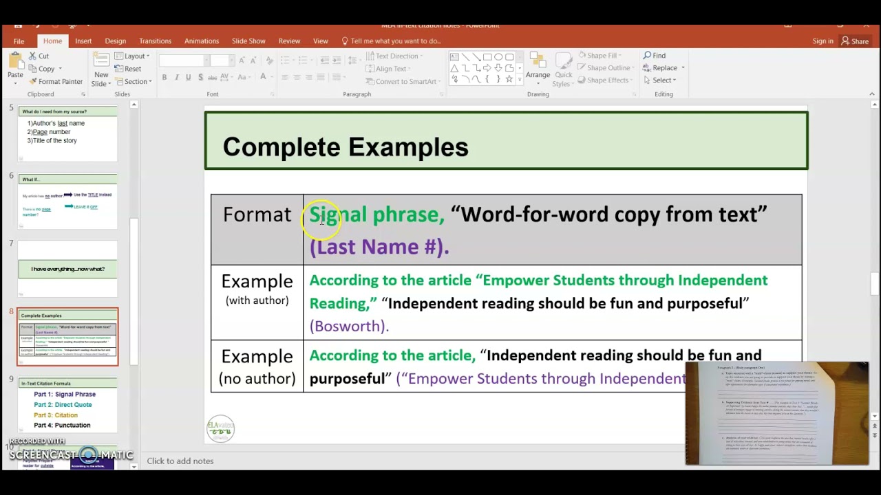 MLA in text citation notes argument essay 1