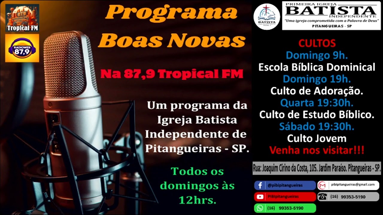24 PROGRAMA BOAS NOVAS. (Texto: 2 Co 6:2.  Hoje é o dia da salvação).