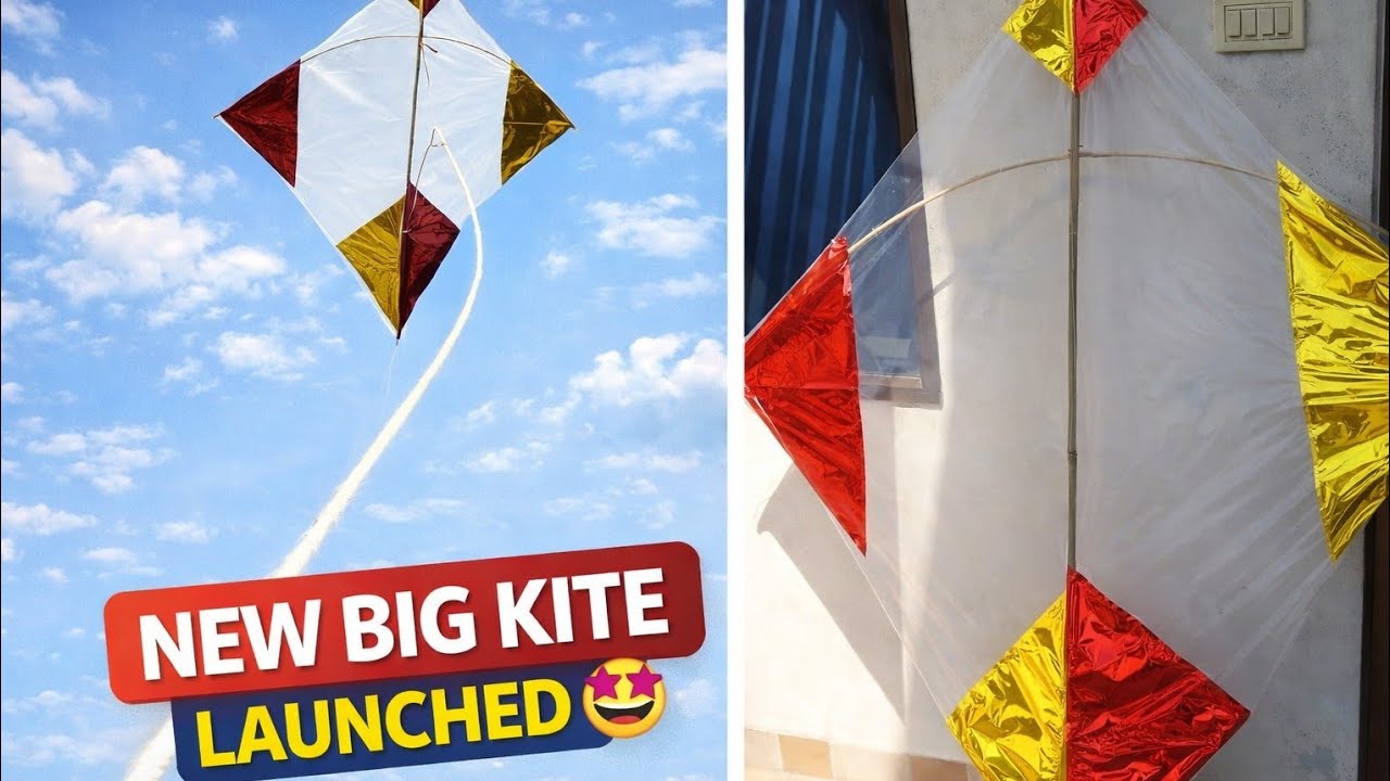New big Kite launched 😊| Kite flying experiment from rooftop 😀