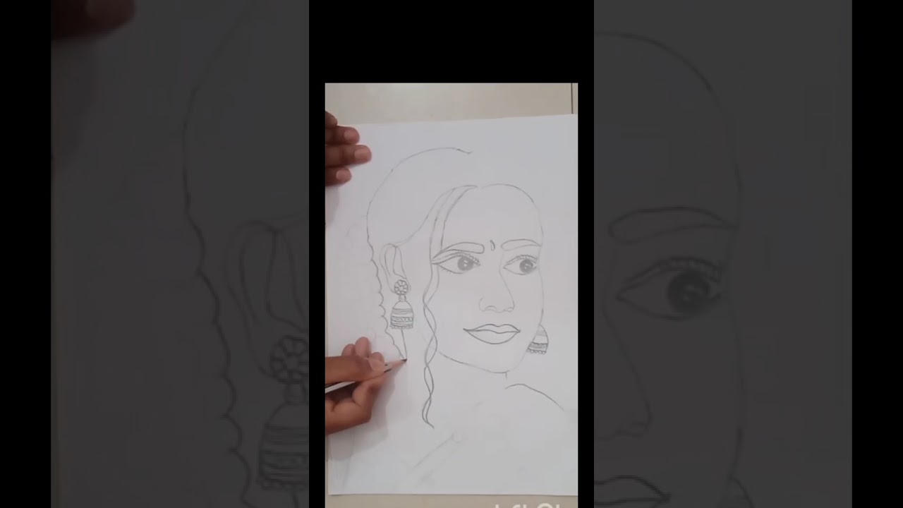Beautiful girl drawing 