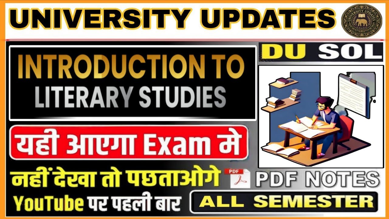 INTRODUCTION TO LITERARY STUDIES | DU SOL Exam 2025 | Most Important Questions Notes | All Semester