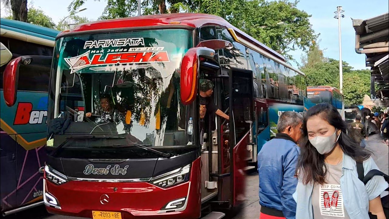 line perdana bus dewi sri armada terbaru singgle glass dari karoseri laksana masuk terminal grogol