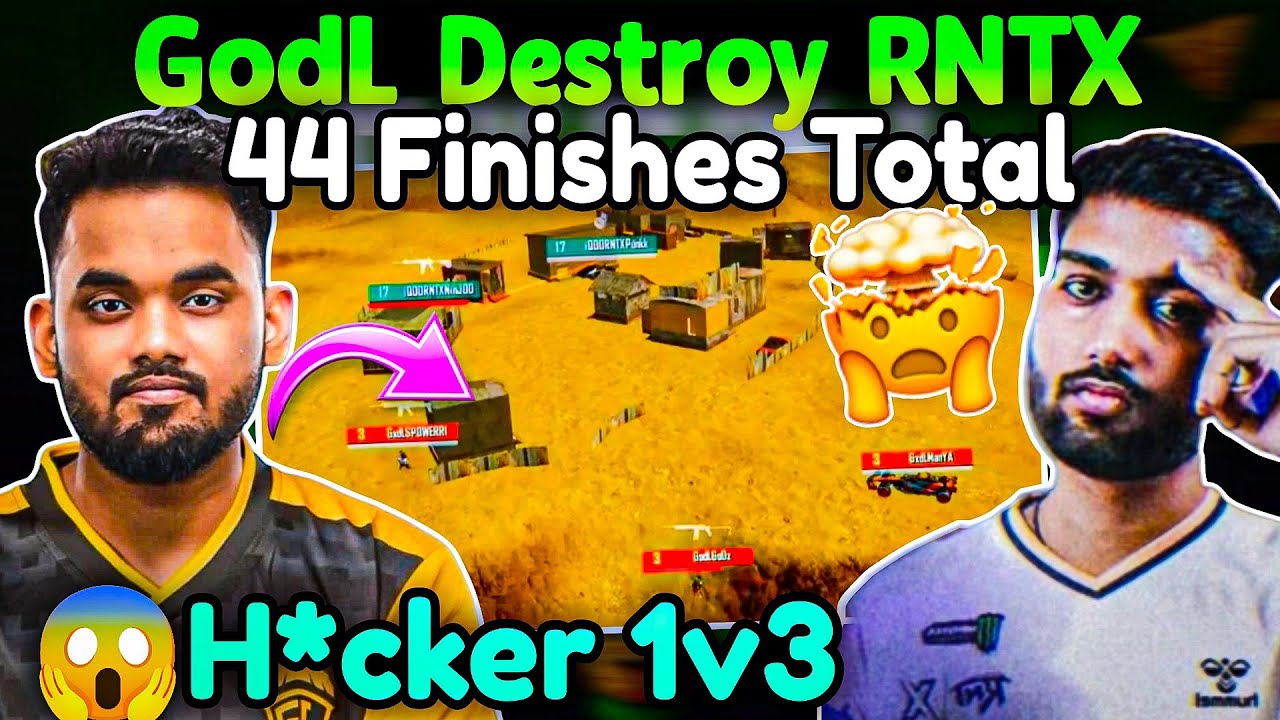 Godlike Destroy RNTX💀 Admino H@cker 1v3😱 Manya Vs Punkk🥵 44 Finishes Total🔥