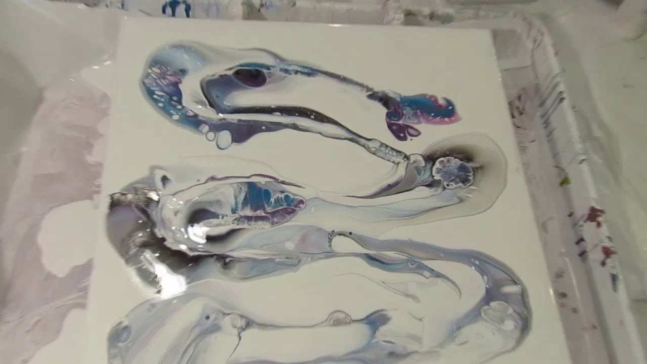 (046) Metallic flip and drag acrylic pour video