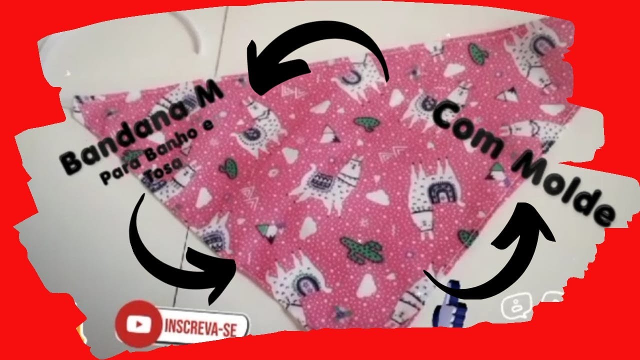 Bandana Pet para Banho e tosa | Passo a passo do Molde