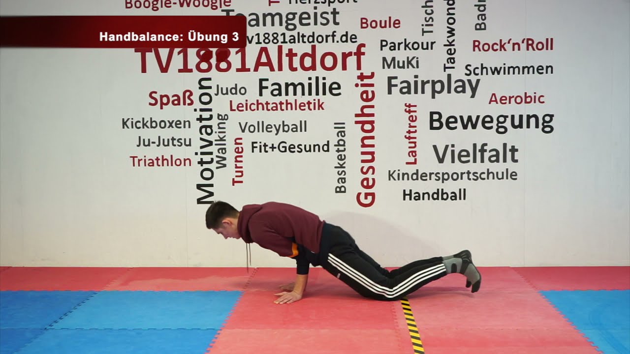 Handbalance mit Niklas