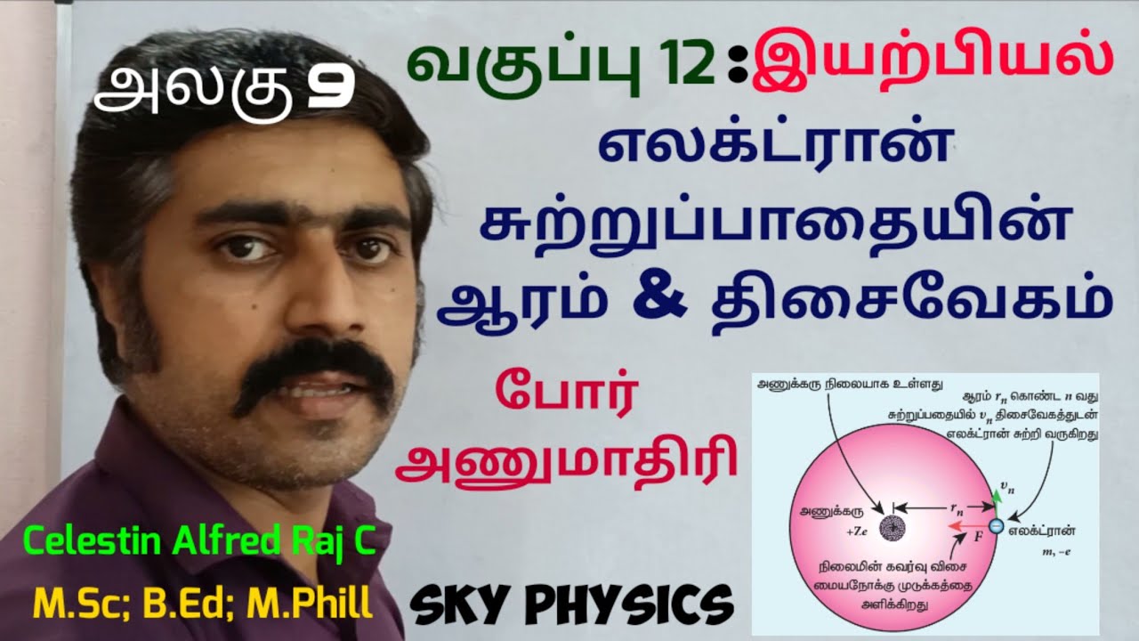 எலக்ட்ரான் சுற்றுப்பாதையின் ஆரம்|திசைவேகம்|போர் அணுமாதிரி|அலகு 9|12 இயற்பியல்|sky physics