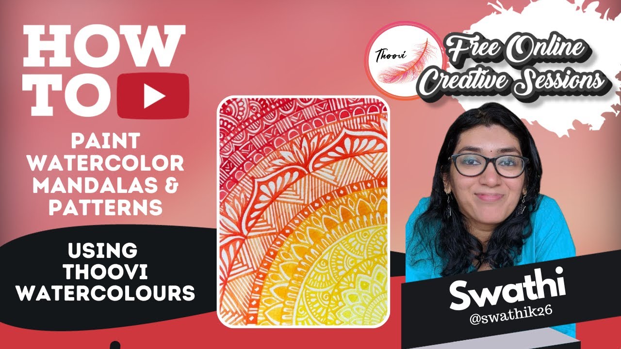 How  to paint Mandala patterns using Thoovi watercolours | Watercolour tutorial by Swathi K