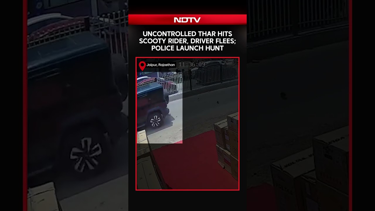 Viral Video | Jaipur: Thar Hits Scooty Rider, Driver Flees; Police Launch Hunt
