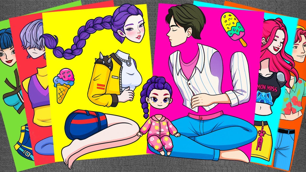 Baby HUNTRIX Rumi and SAJA BOYS 👶💖 KPOP Demon Hunters | Sticker Book ASMR