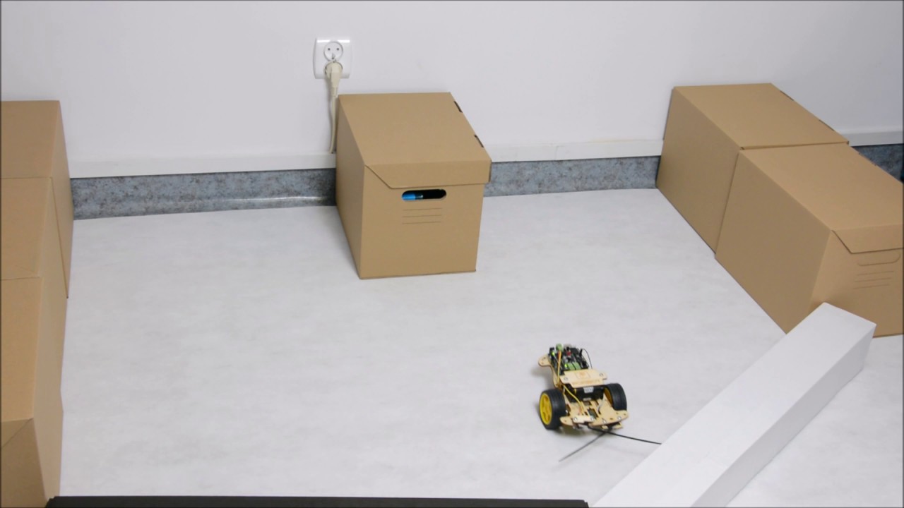 Kurs budowy robotów z Arduino - czujniki przeszkód, test nr 2