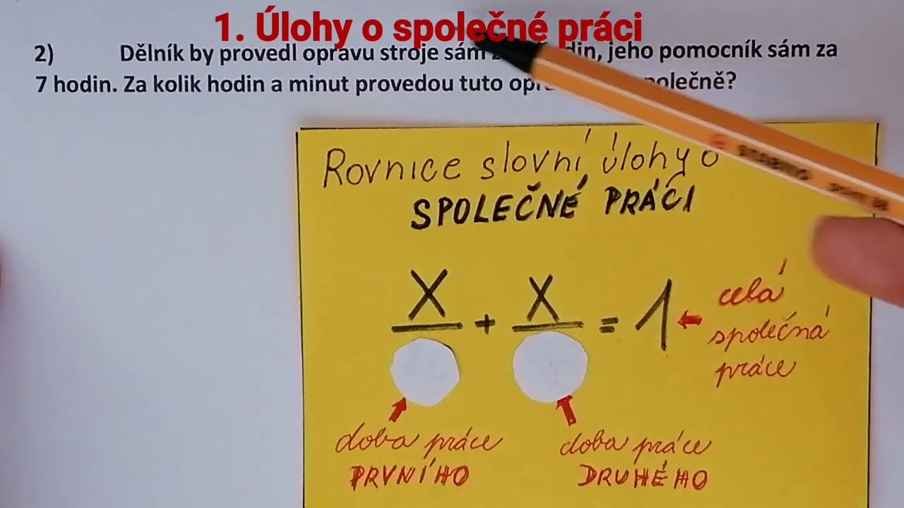 1.Slovní úlohy o společné práci, část 1