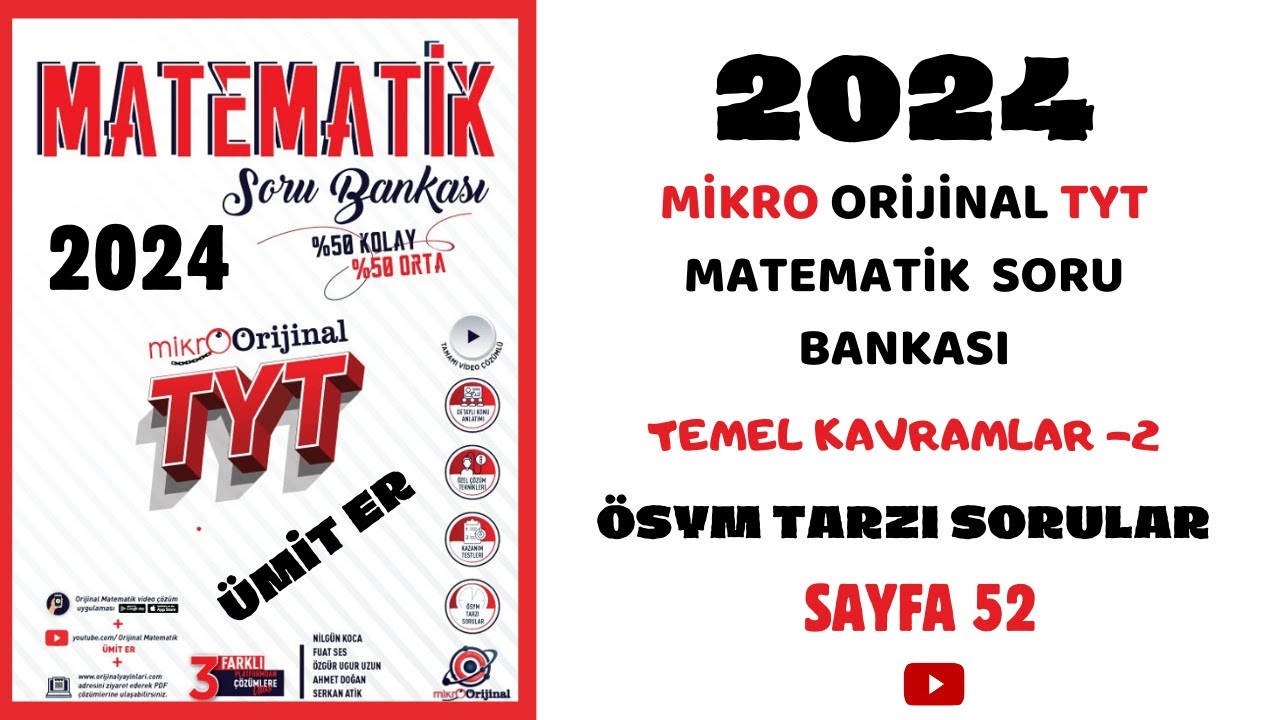 MİKRO TYT SORU BANKASI | TEMEL KAVRAMLAR | Syf 52 |@umiter55  #yks2024