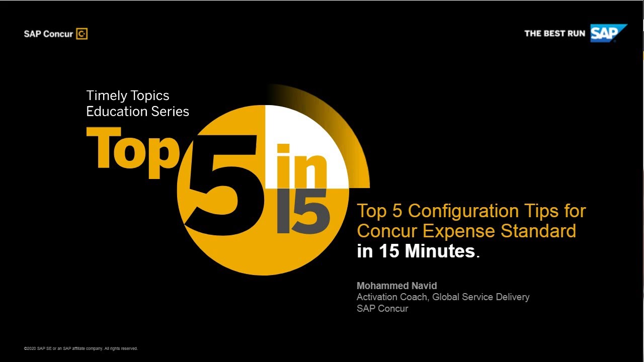 Top 5 Configuration Tips for Concur Expense (Standard Edition)
