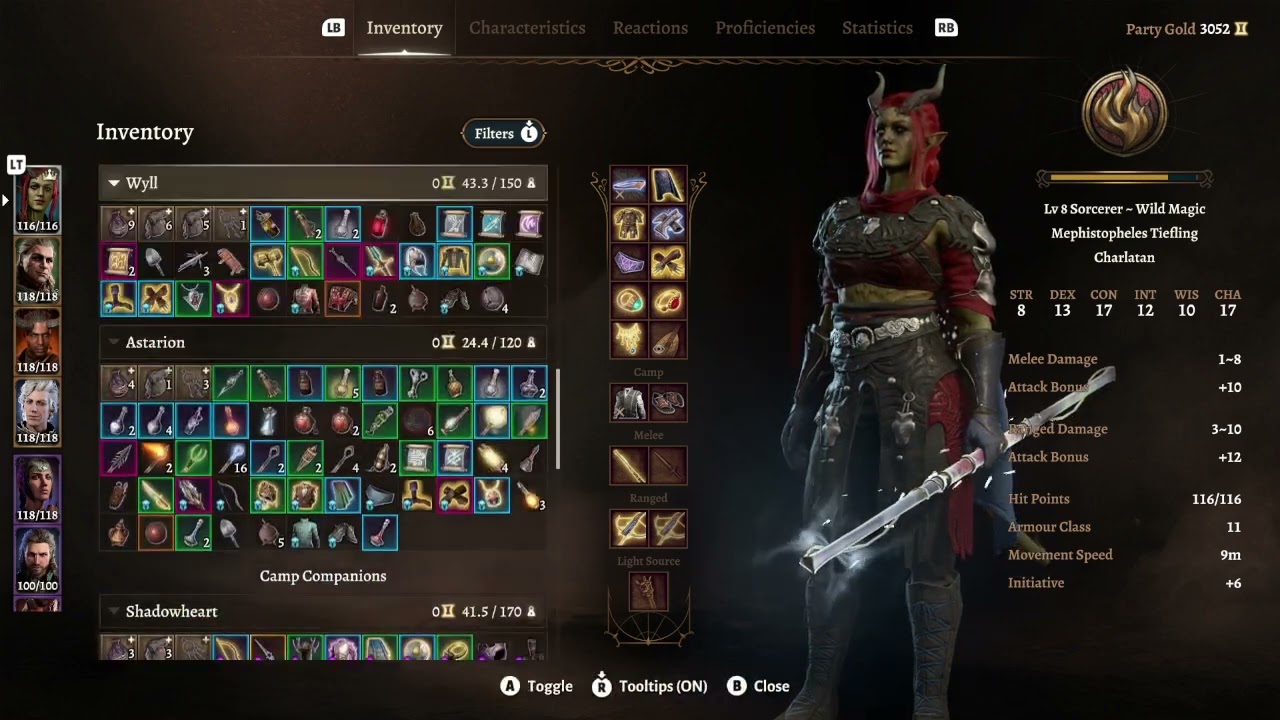 Baldur's Gate 3 Shared Inventory - Patch 5 - Xbox Controller