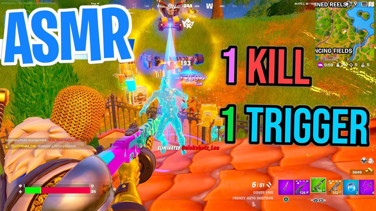 ASMR Gaming 😴 Fortnite 1 Kill = 1 Trigger Relaxing Mouth Sounds 🎮🎧 Controller Sounds + Whispering 💤