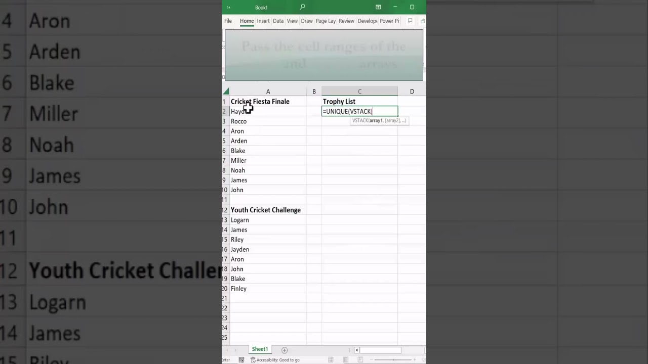 How to Extract Unique Values from Multiple Lists in Excel