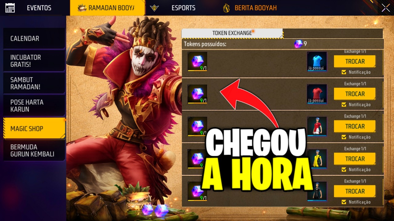 CHEGOU A HORA!! PEGUE SUA SKIN GRÁTIS🔥 CUBO E MANIACO DO GOLPE CHEGANDO NO FREE FIRE