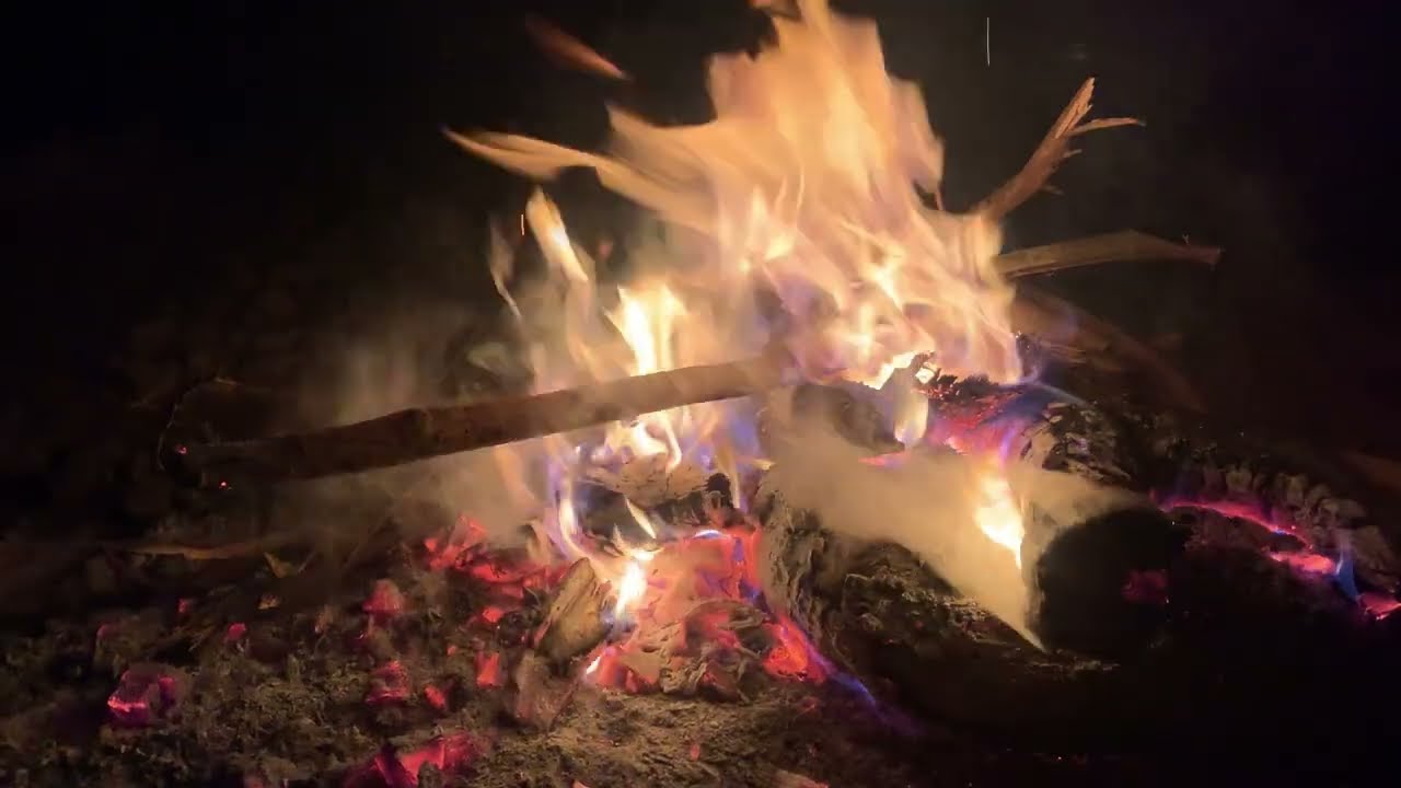 Calm Fire Burning at Night 🔥 | Relaxing Fire Video