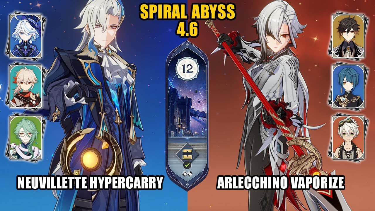 (F2P) Neuvillette Hypercarry & Arlecchino Vaporize | Spiral Abyss 4.6 - Floor 12 | Genshin Impact