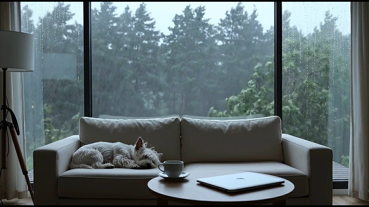 ASMR │ Heavy Rain Sounds for sleeping │ 폭우 내리던 날, 강쥐는 잠에 들고...🐶🌧️