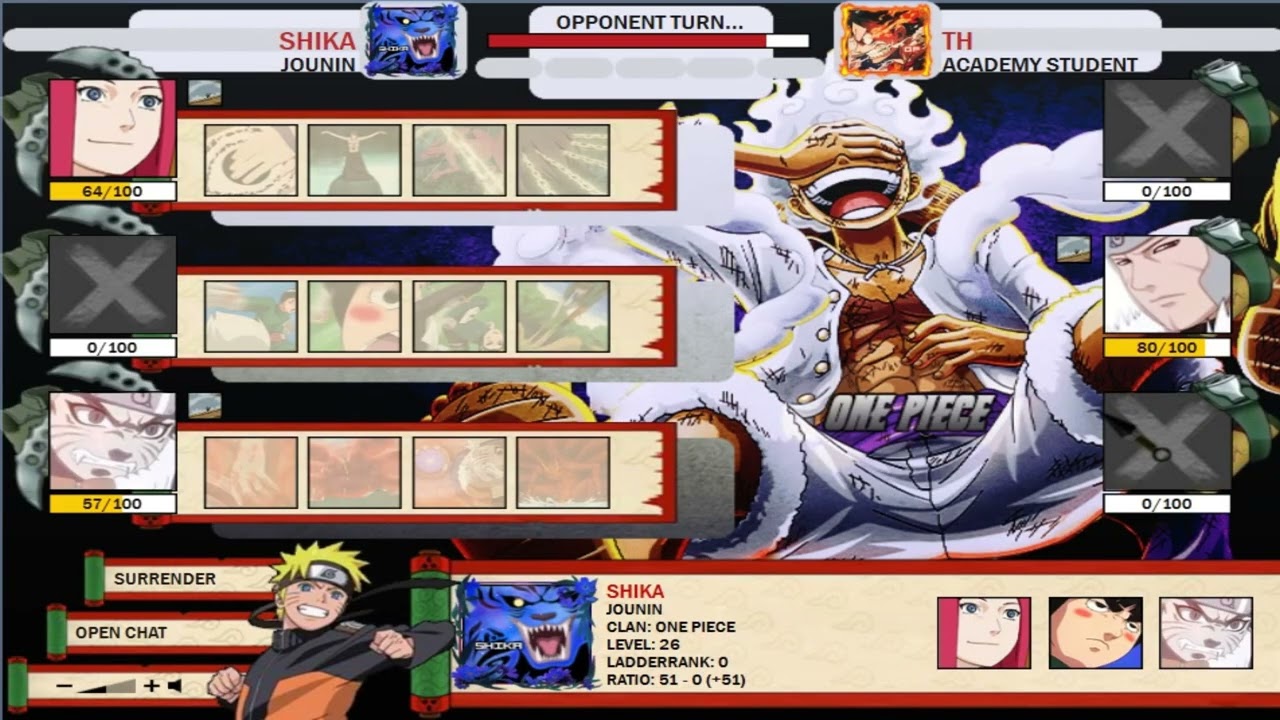 Naruto Arena Classic - Guerra interna da terceira p&aacute;gina de One Piece - Shika Vs TH