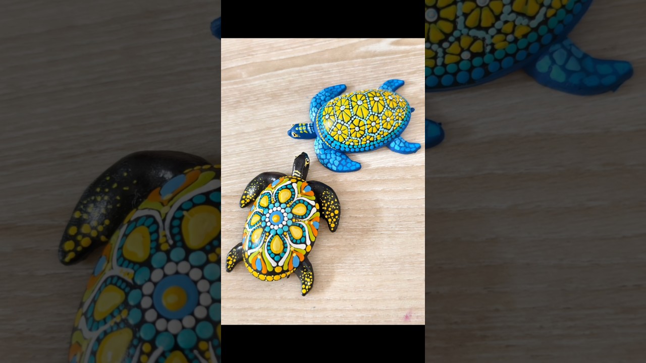 #shorts Painting on Turtle | Dot Mandala #turtle #youtubeshorts #ytshorts #viral #art