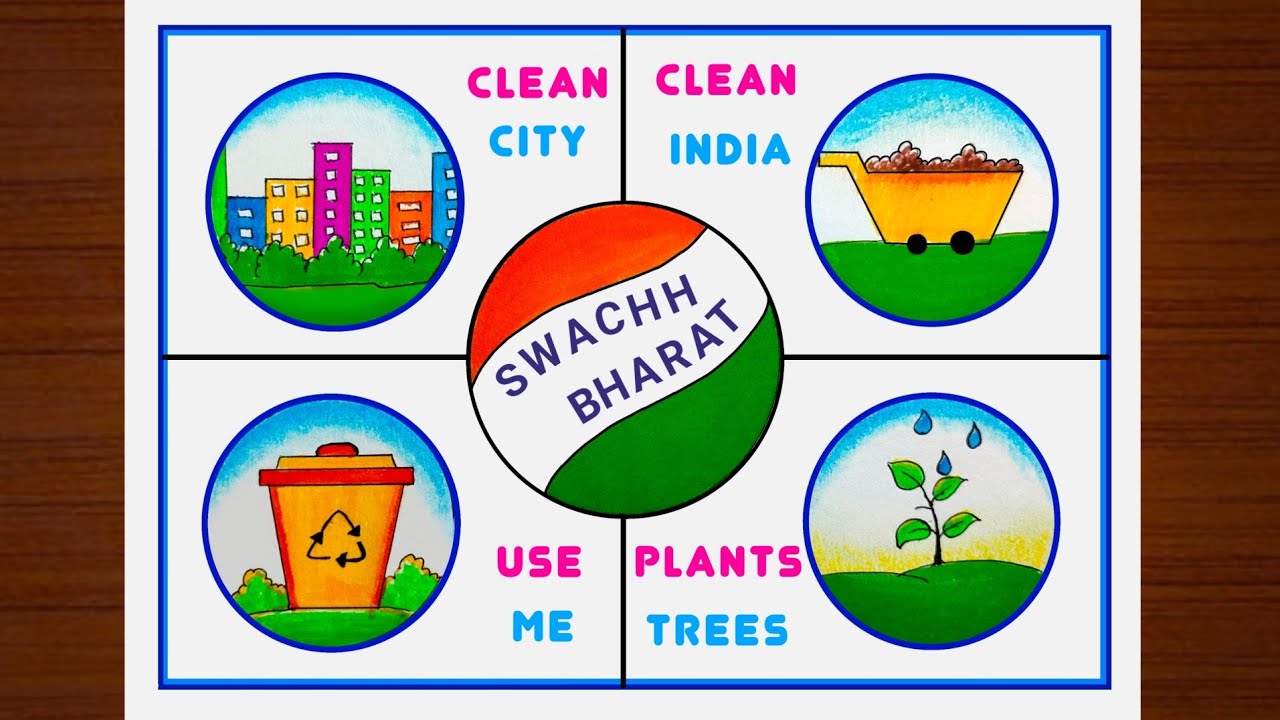 Swachh Bharat Abhiyan Poster Drawing | Clean India Green India Poster Making #swachhbharat  #drawing