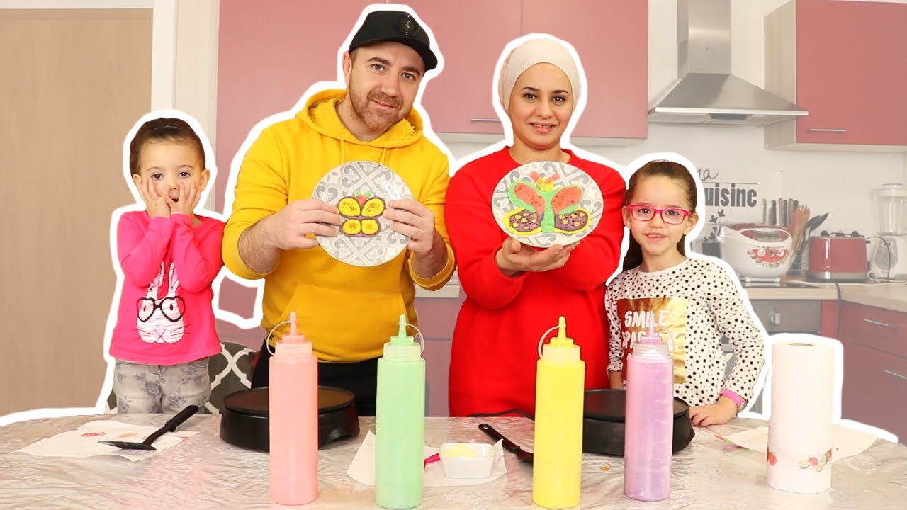PAINT CAKE ART CHALLENGE - Massilya et maman VS Kamilia et papa