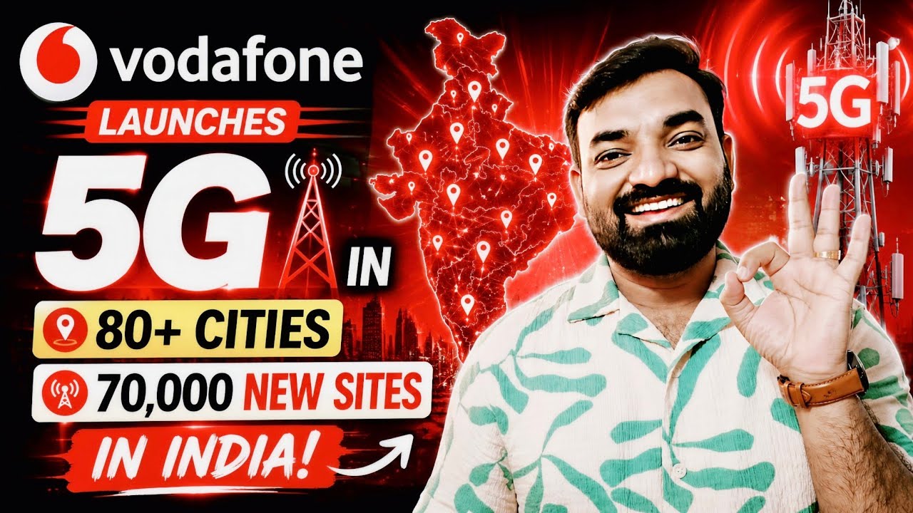 Vodafone 5G Launch In 80+ Cities And 70000 New Sites In India #vodafoneidea #telecomnews