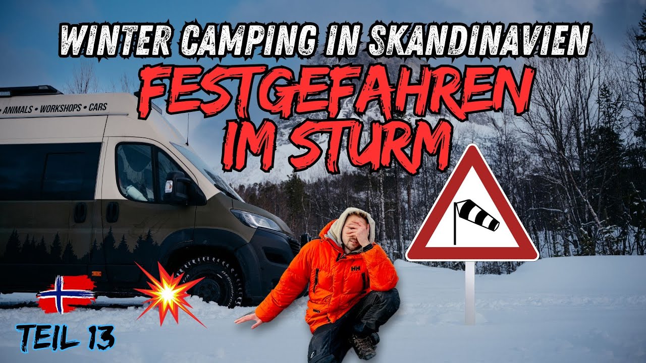 Im Sturm gefangen, vereiste Straßen & festgefahren!  Winter Vanlife in Norwegen! Teil 13