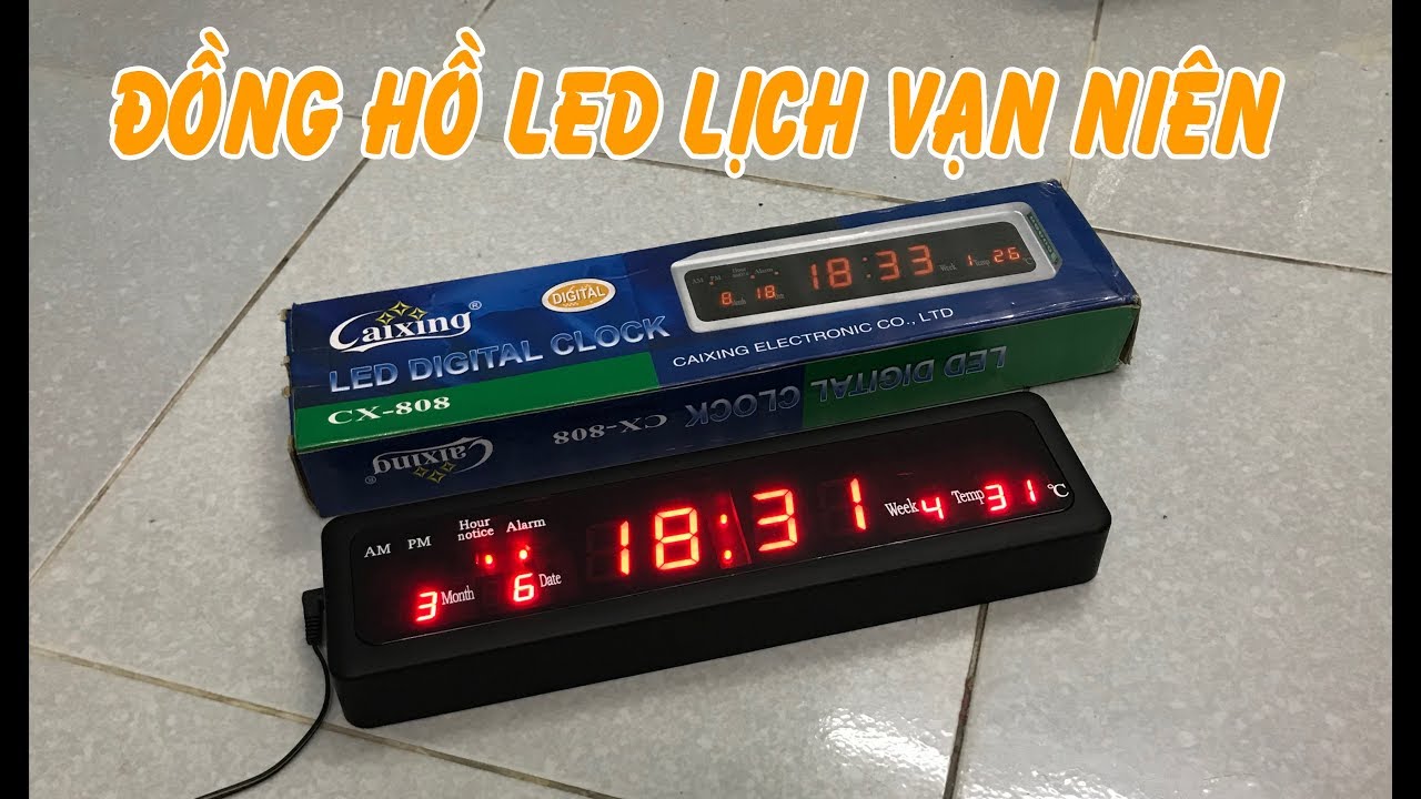 Tháo xem bên trong đồng hồ led lịch vạn niên Caixing CX-808