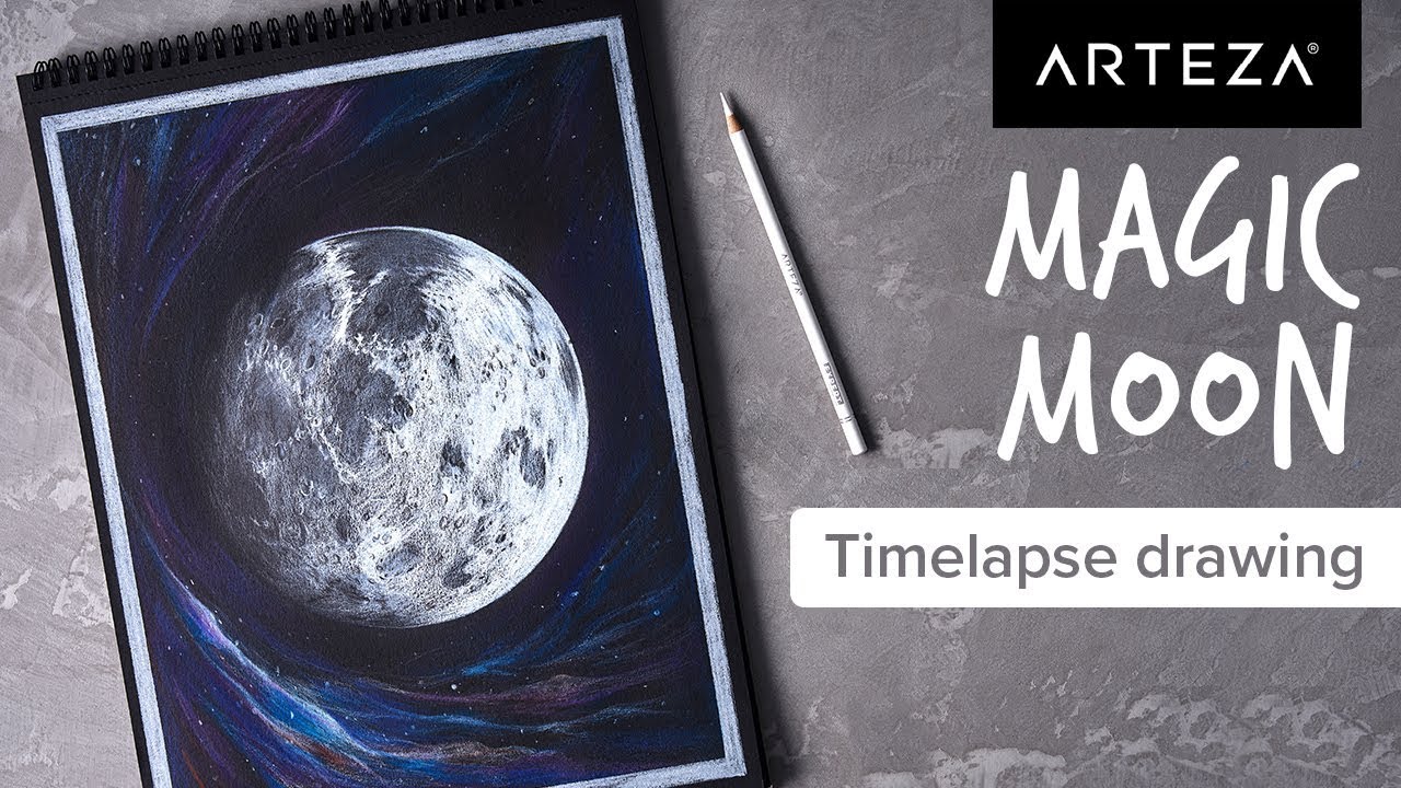 TIMELAPSE - Ethereal Moon Drawing with Arteza Colored Pencils | #Arteza
