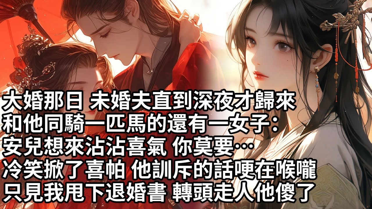 【一口氣看完】大婚那日 未婚夫直到深夜才歸來，和他同騎一匹馬的還有一女子：安兒想來沾沾喜氣 你莫要…冷笑掀了喜帕 他訓斥的話哽在喉嚨，只見我甩下退婚書 轉頭走人他傻了【許青瑟】【大女主】【甜文】