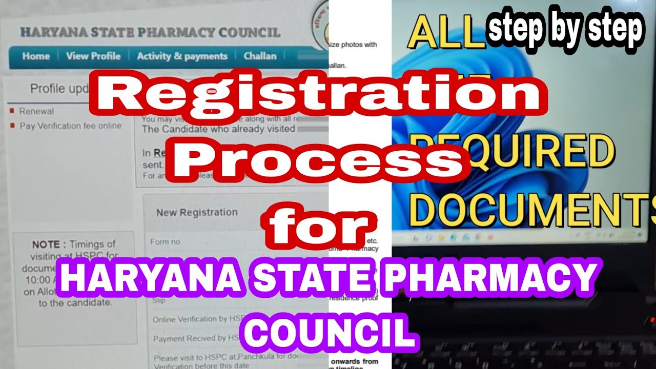 Pharmacist Registration process in HARYANA STATE PHARMACY COUNCIL #haryana #pharmacy   #education