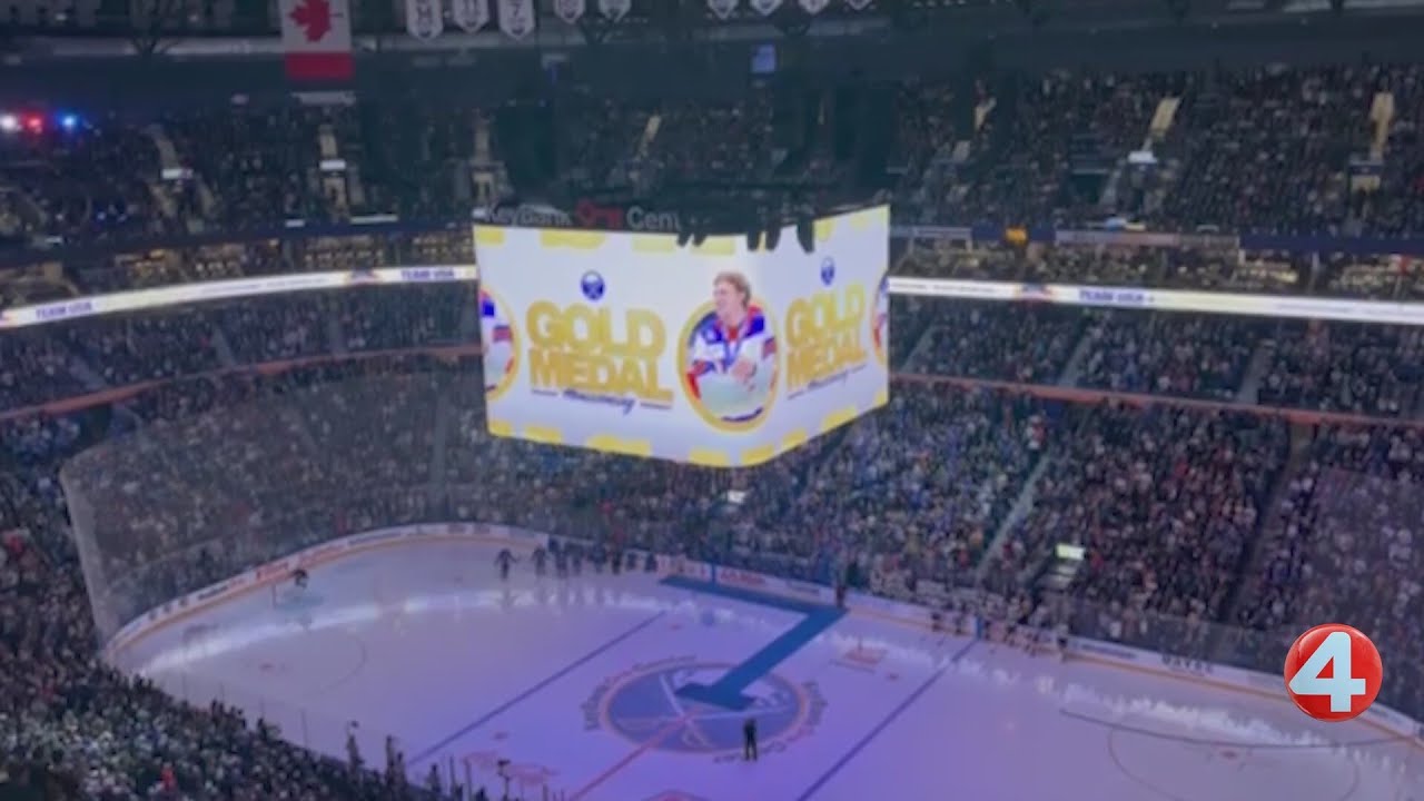 Fans honor Tage Thompson ahead of big Sabres win