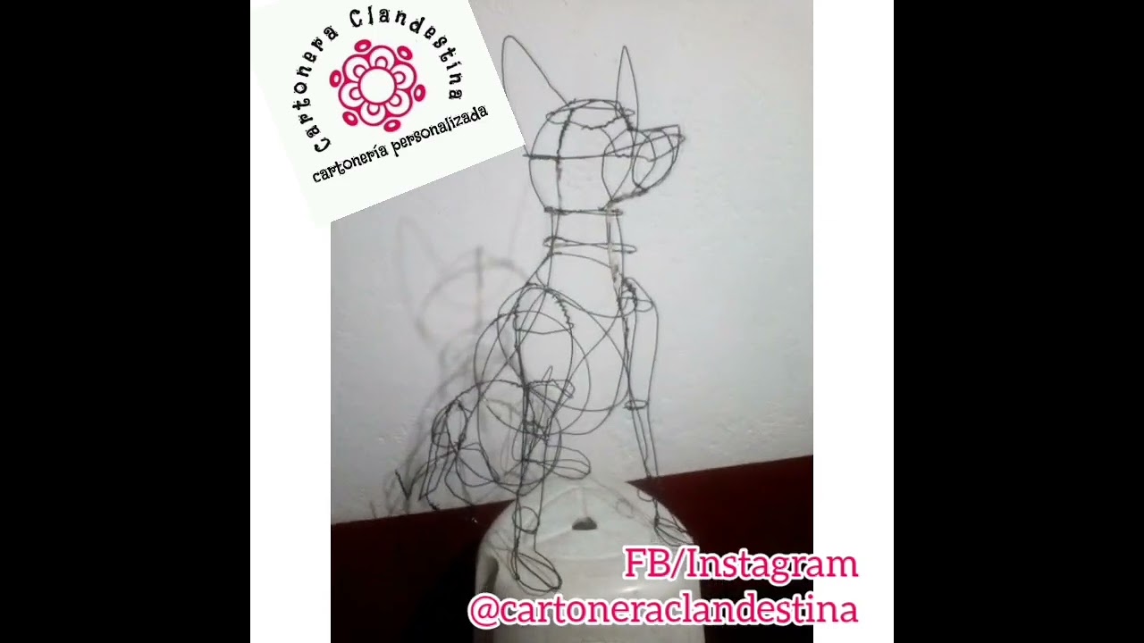 Cartonería - como quedó mi armazón de  alambre perro Xoloitzcuintle - estructura perro xolo