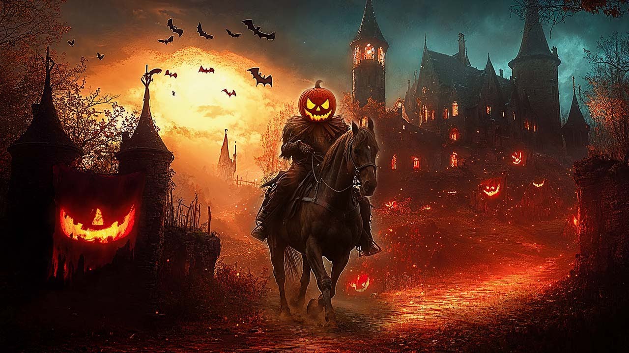 Расслабляющая атмосфера Хэллоуина 🎃 Уютная осенняя деревня Хэллоуин 👻 Лучшая музыка для Хэллоуина
