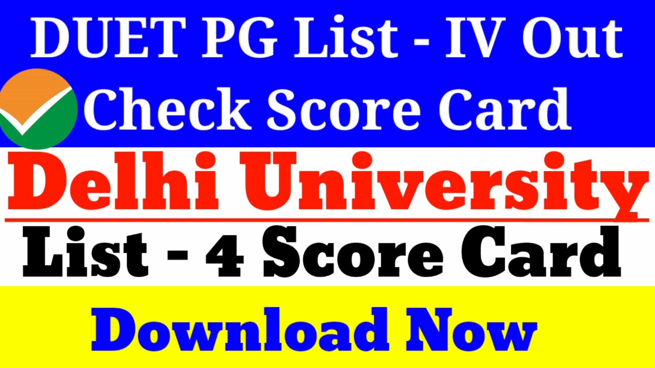 DUET PG Result 2021,How to Check DUET PG Score Card,Delhi University PG Result Download, DUET Result