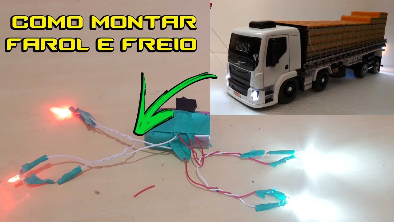 Como fazer farol e luz de freio de Led para miniatura, simples e sem ferramenta