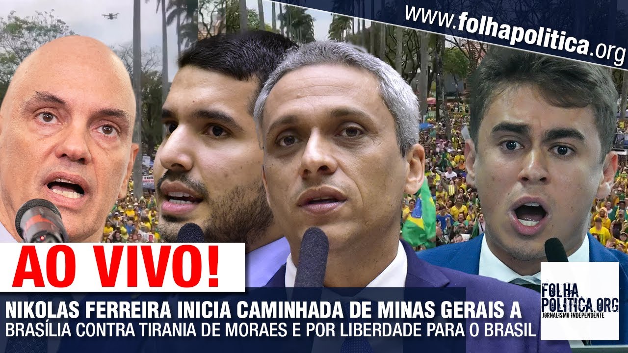 NIKOLAS FERREIRA INICIA CAMINHADA DE MINAS GERAIS A BRASÍLIA CONTRA TIRANIA DE MORAES E POR LIBERD..