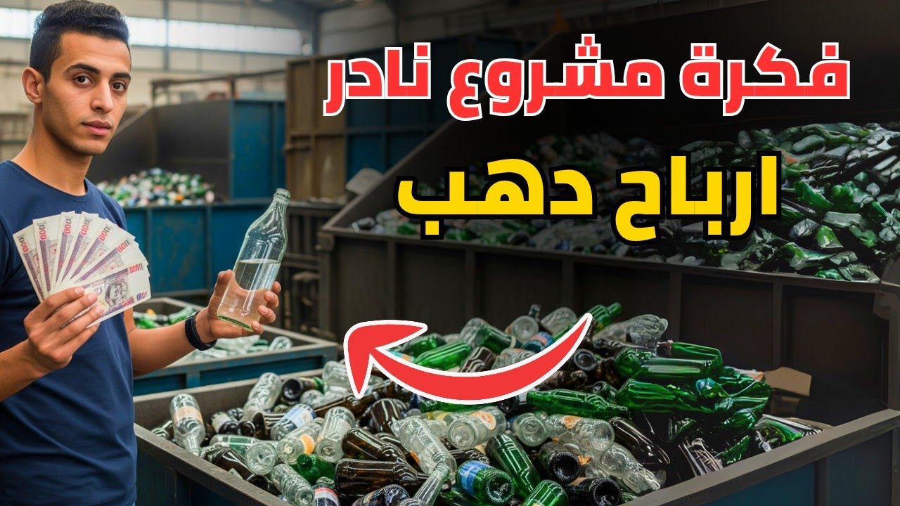 فكرة مشروع جديد ومربح | إعادة تدوير الزجاج الخردة وتحويله لركام زجاجي