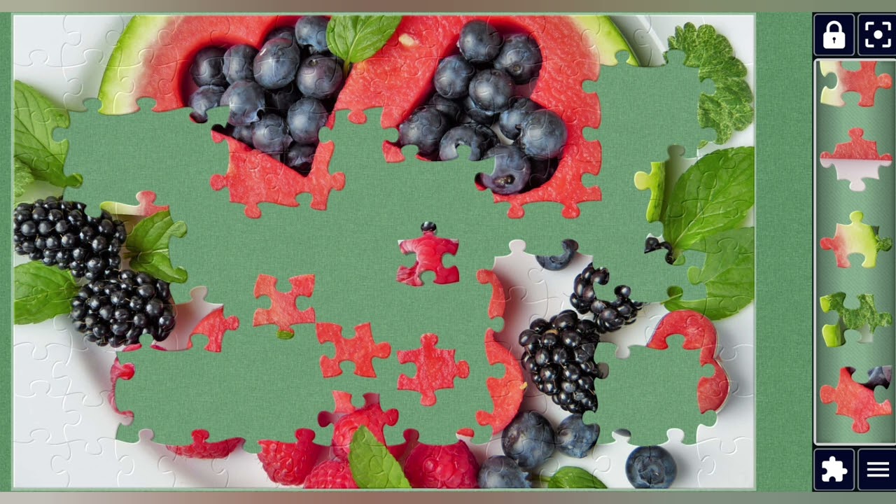 Watermelon+strawberry+blue berries//jigsaw puzzles craft 🧩🧩//Amazing puzzles Art 🧩🧩//puzzles Art//