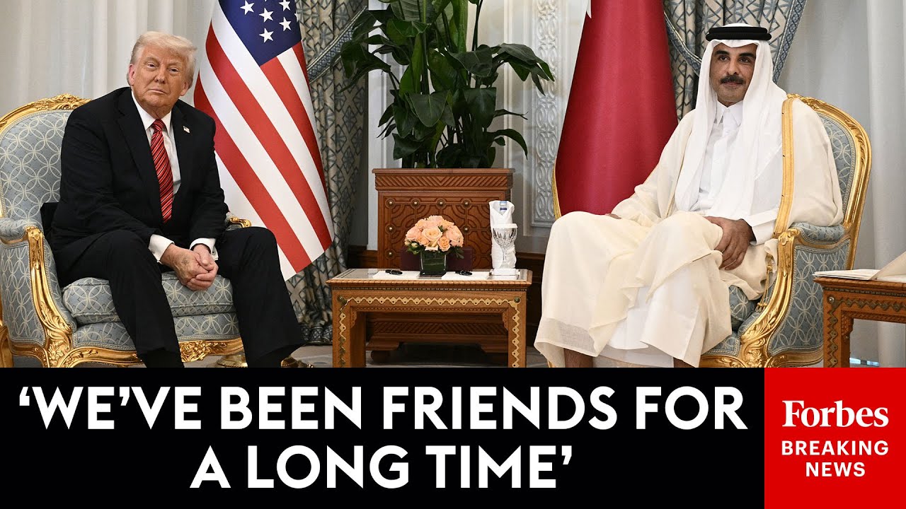 JUST IN: President Trump Meets With Qatari Emir Sheikh Tamim Bin Hamad Al Thani In Doha, Qatar