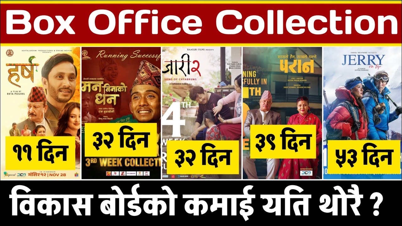 Jerry On Top, Paran, Man Binako Dhan, Jaari 2, Harsh Box Office Collection, #nepalifilm #collection
