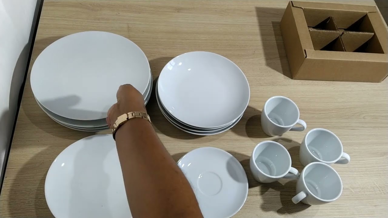 APARELHO DE JANTAR BRANCO TRAMONTINA | PRATOS NOVOS | LOUÇAS NOVAS | MESA POSTA | JESSICA RIBEIRO