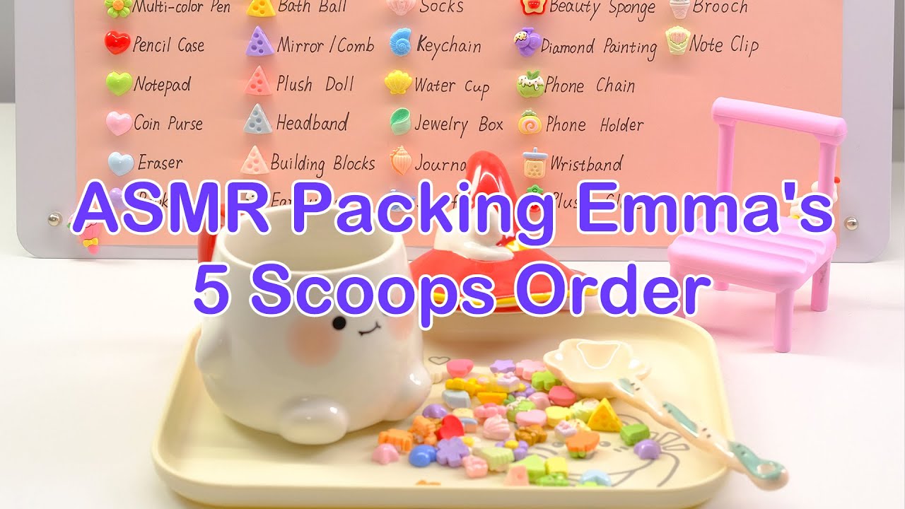 【Litebord Lucky Scoops】ASMR Packing Emma's 5 Scoops Order.